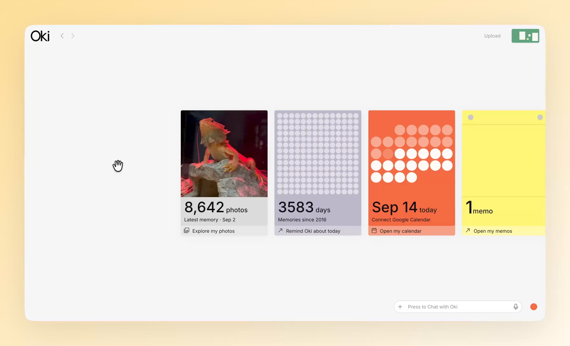 Adding photos and files to Oki.